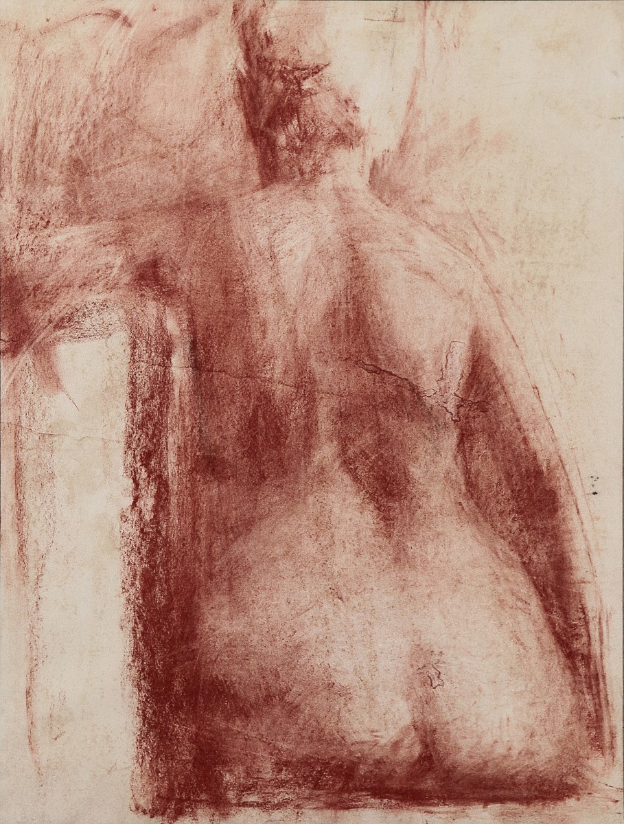 "Nud" by Petru Botnarenco, 2008, 400x500mm, sanguine on paper