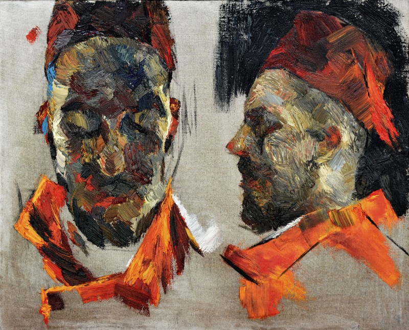 "Portret (2 poziții)" by Cristina Demian, 2016, 400x500mm, oil on canvas