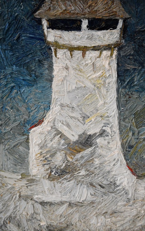 "Turnul alb" by Vlada Cibuc, 2015, 490x250mm, oil on canvas
