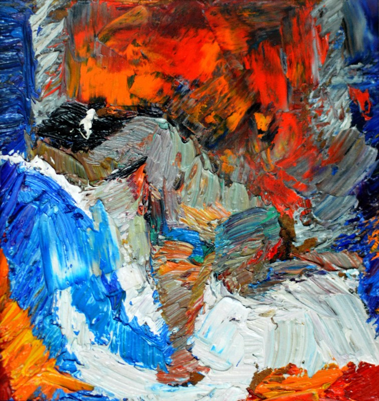 "Studiu. Nud" by Vlada Cibuc, 2016, 100x100mm, oil on canvas