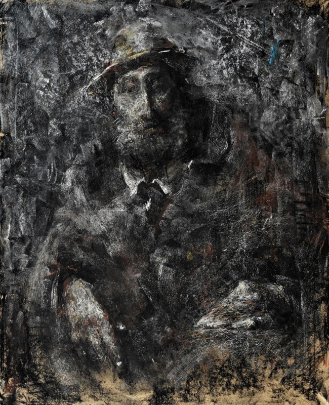 "Crochiu. Semifigură" by Cristina Demian, 2015, 500x400mm, Russian sauce on paper