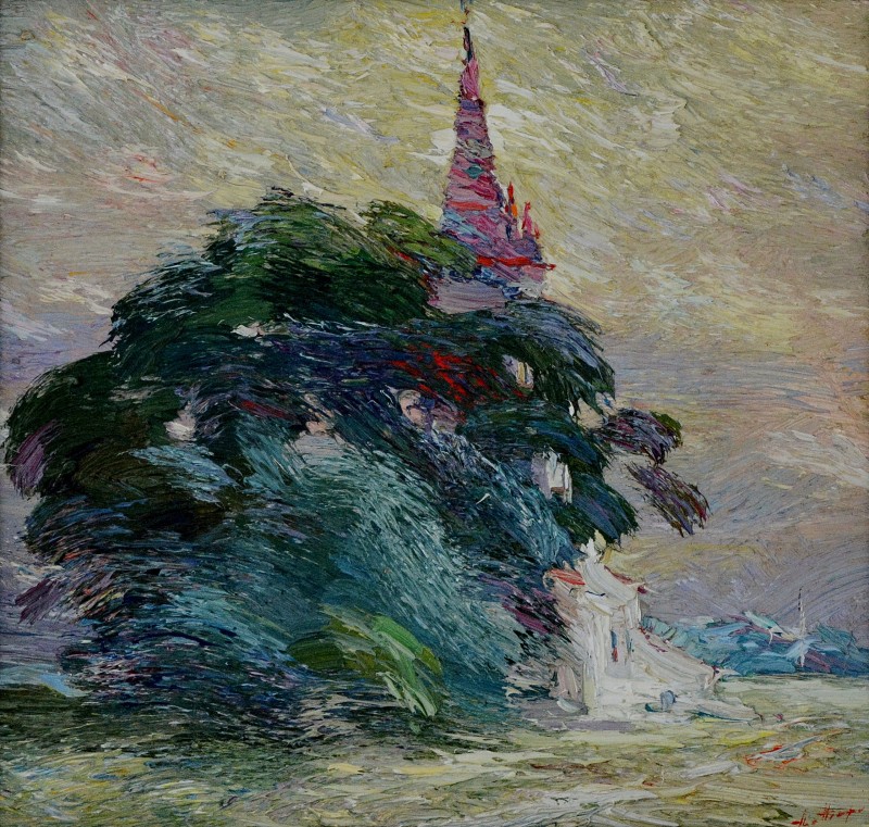 "Motiv. Vaja" by Anatol Ghimpu, 1999, 430x450mm, ulei pe pânză