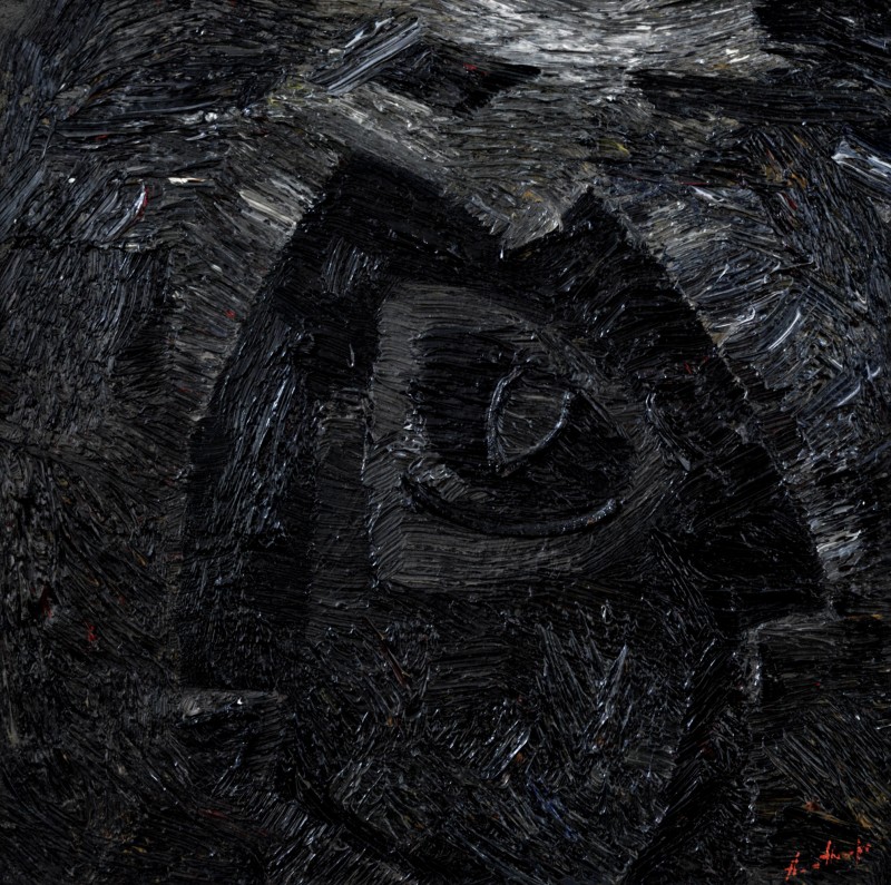 "Spaimă (Fear)" by Anatol Ghimpu, 2002, 420x420mm, oil on canvas