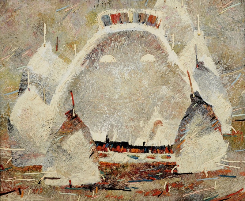 "Etude. Maramureș" by Anatol Ghimpu, 2001, 800x950mm, oil on canvas