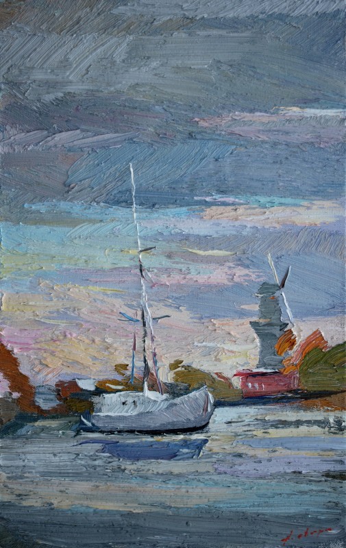 "Canals of Schiedam" by Anatol Ghimpu, 2020, 400x250mm, oil on canvas