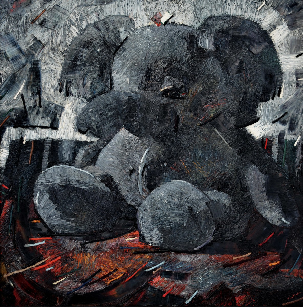 "Elefanta" by Anatol Ghimpu, 2001, 800x800mm, oil on canvas