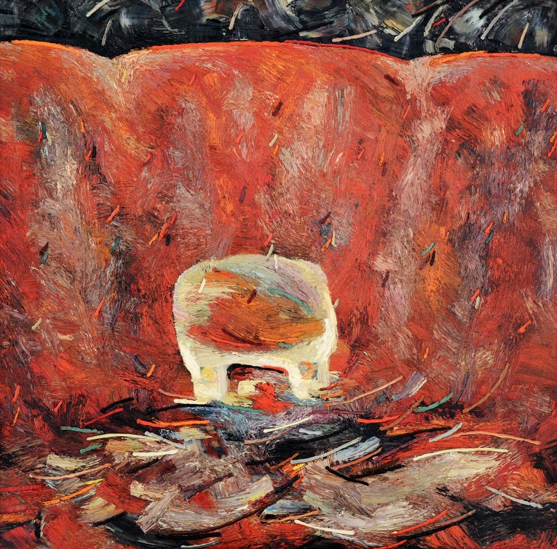 "Micuța" by Anatol Ghimpu, 1998, 950x950mm, oil on canvas