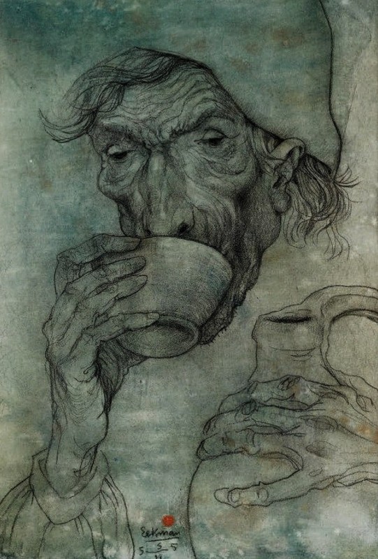 "Drawing. Gypsum, head, hands, feet" by Nicolas Mathieu Eekman