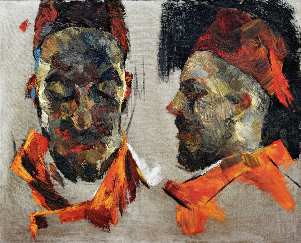"Portret (2 poziții)" by Cristina Demian, 2016, 400x500mm, oil on canvas