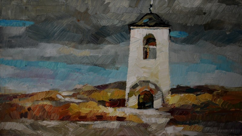 "Pictură. Peisaj. Pleinair. Pleinair în Moldova" by Natalia Bzovii, ulei pe pânză