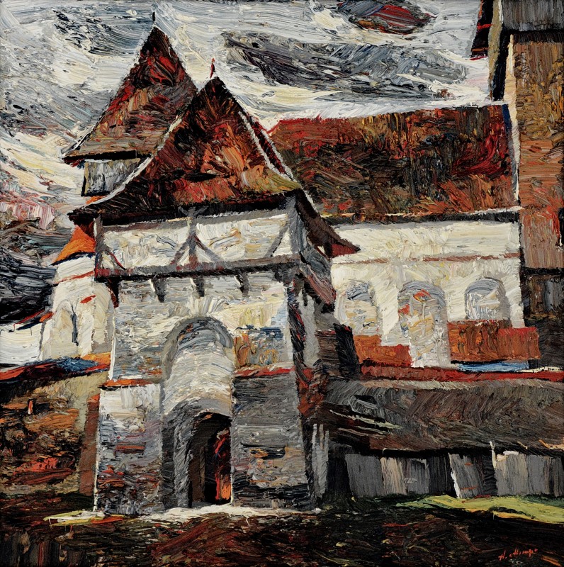 "Iacobeni" by Anatol Ghimpu, 2005, 520x520mm, oil on canvas