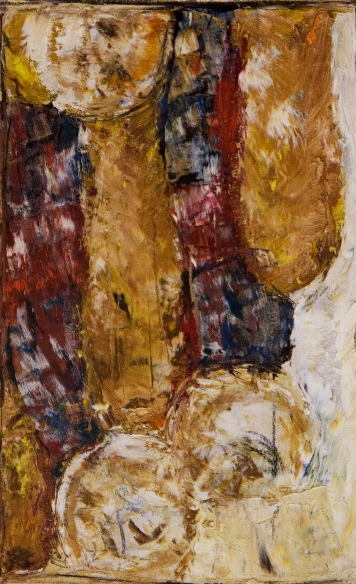 "Compoziție" by Alexandra Clapatiuc, 2008, 250x150mm, Ulei pe hârtie