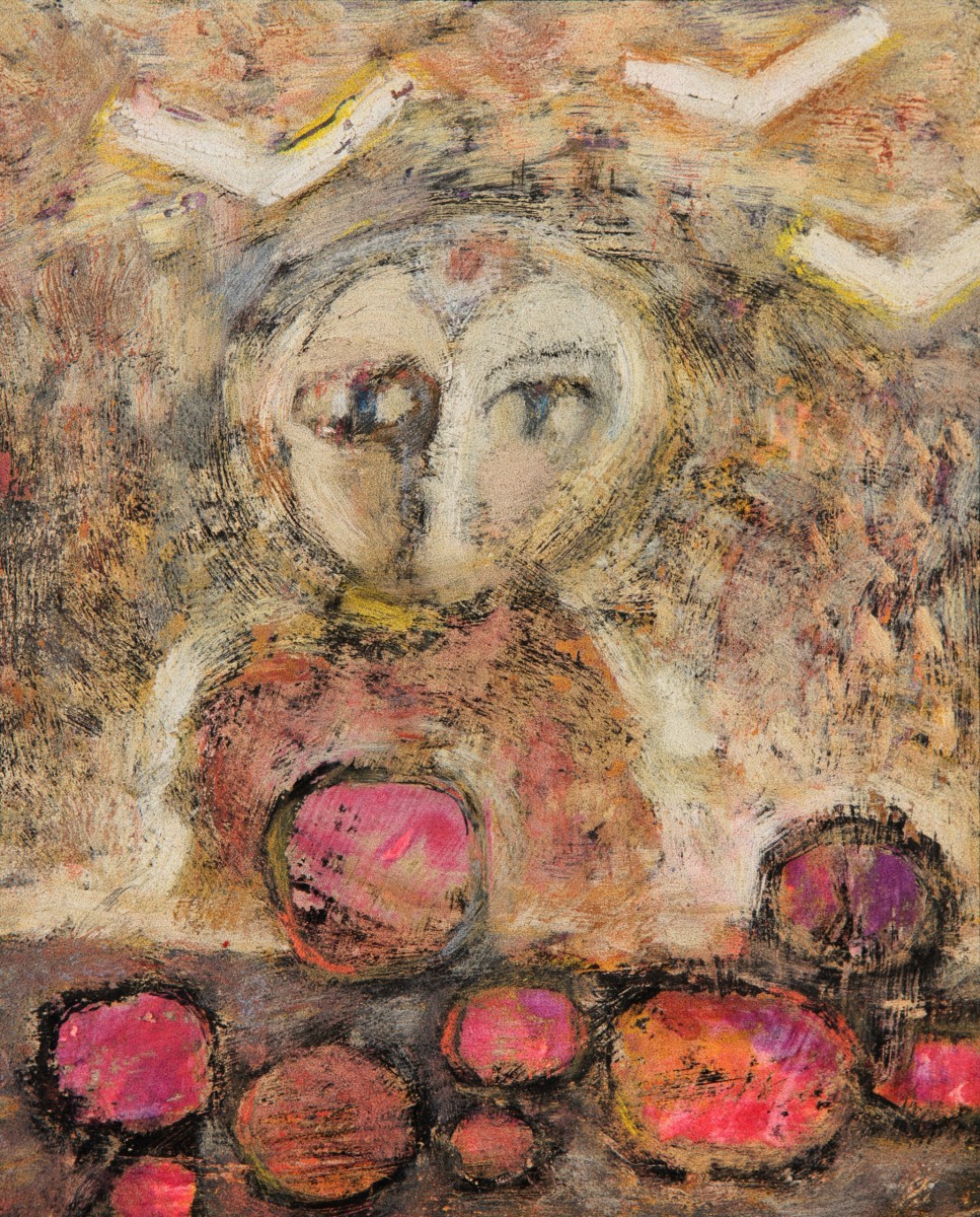 "Compoziție" by Dumitru Brodețchii, 1995, 300x250mm, tehnică mixtă pe hârtie