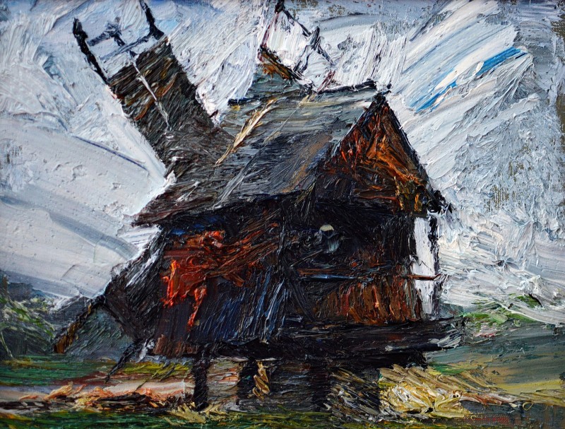 "Studiu. Moară" by Alexandru Untilov, 2016, 300x400mm, oil on canvas
