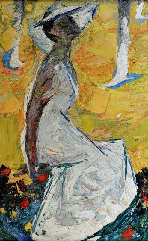 "Figură. Plein-air" by Carolina Leagul, 2013, 400x250mm, ulei pe pânză