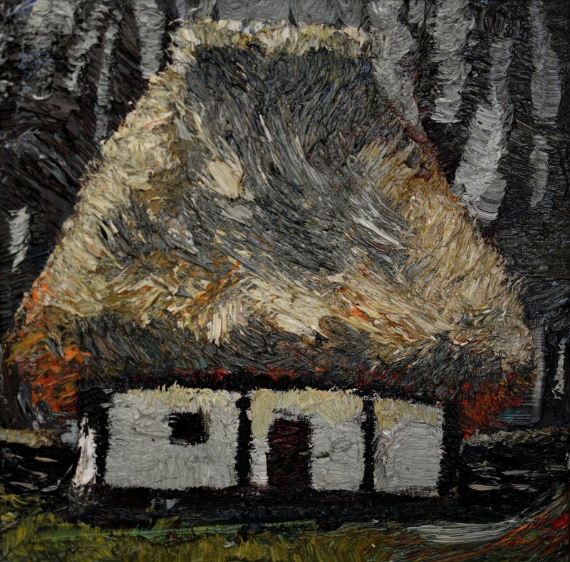 "Căsuță. Sibiu ASTRA" by Victor Teslaru, 2015, 300x300mm, ulei pe pânză