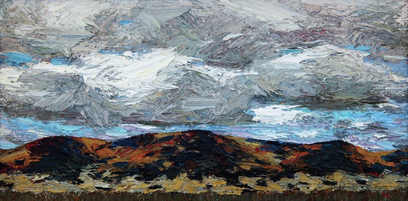 "Clouds" by Nicoleta Stati, 2007, 420x680mm, ulei pe pânză