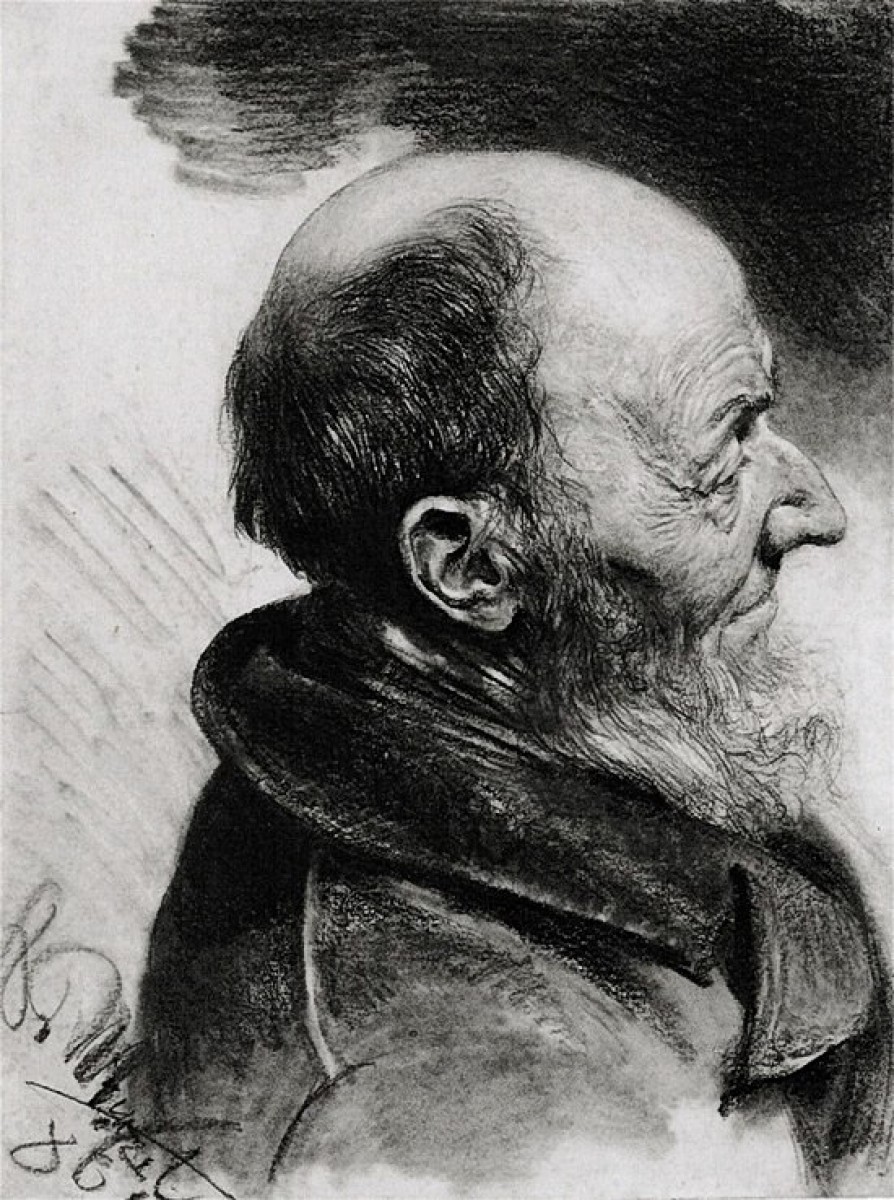 "Рисунок. Портрет" by Адолф Мензел, карандаш / бумага