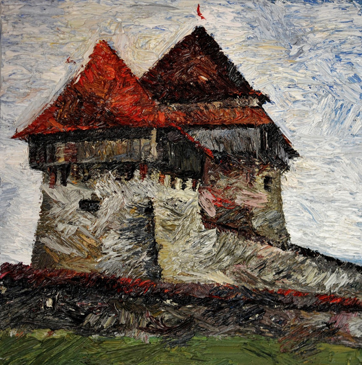 "Motiv. Viscri" by Vlada Cibuc, 2013, 420x420mm, oil on canvas
