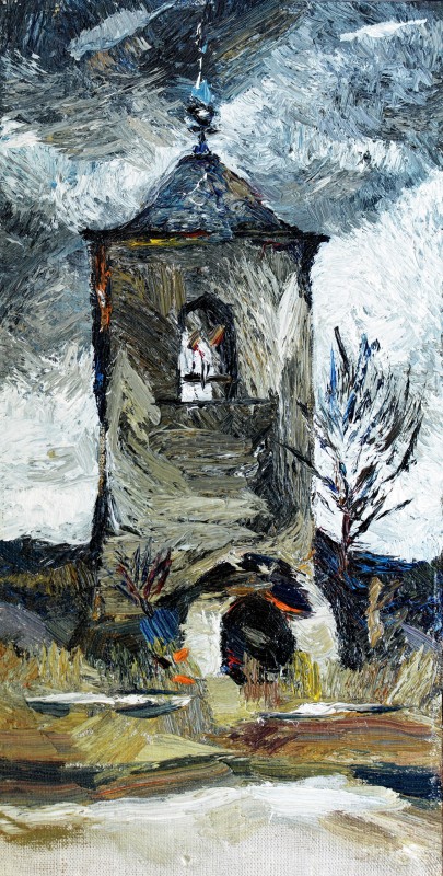 "Butuceni" by Cristina Demian, 2016, 400x200mm, oil on canvas