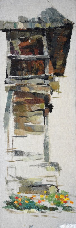 "Studiu" by Nina Apostol, 2019, 600x200mm, ulei pe pânză