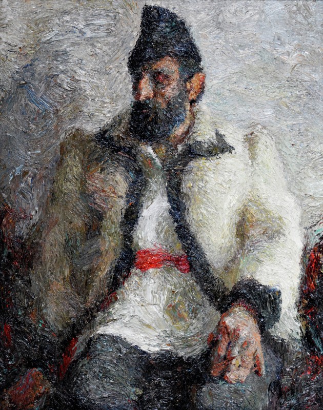 "Живопись. Фигура / полуфигура. Продолжительный" by Виcтор Теслару, 840x680mm, масло / холст