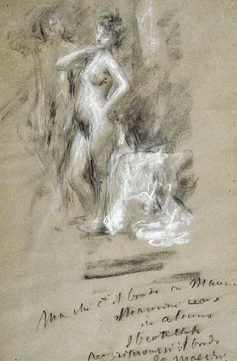 "Drawing. Nude" by Antonio Mancini