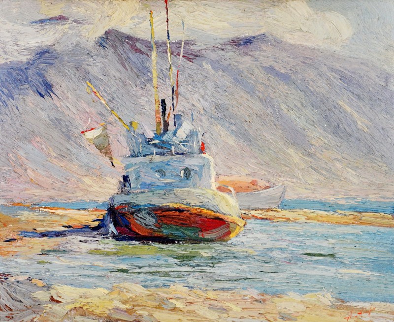 "Krasnovodsk" by Anatol Ghimpu, 1999, 360x440mm, ulei pe pânză