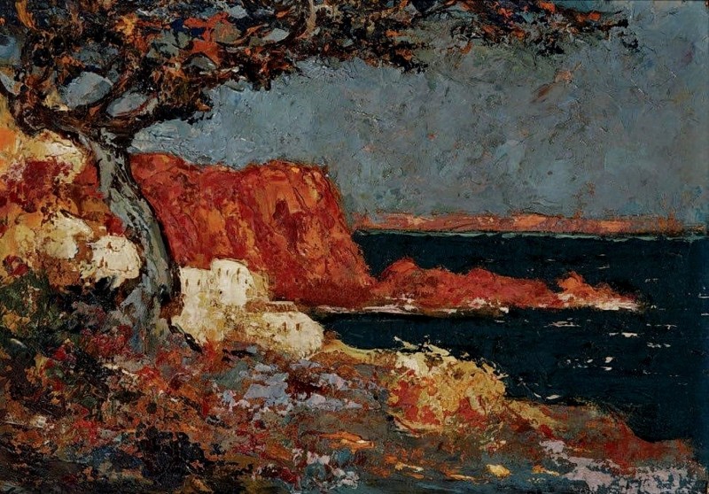 "Pictură. Peisaj maritim" by Charles Henri Gaston Dagnac Rivière