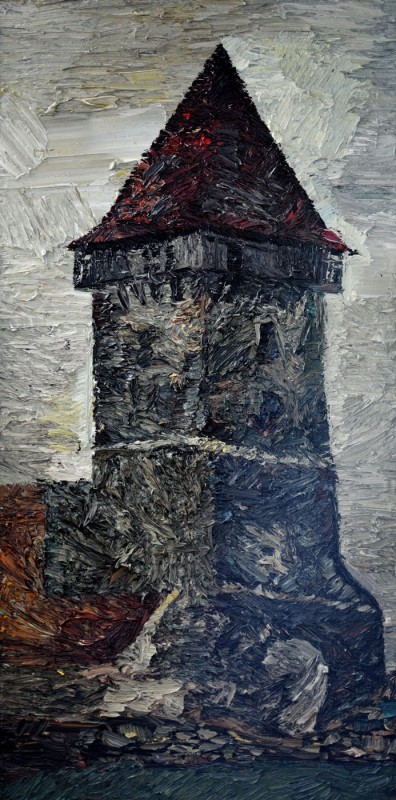 "Motiv. Toarcla" by Vlada Cibuc, 2015, 600x300mm, ulei pe pânză