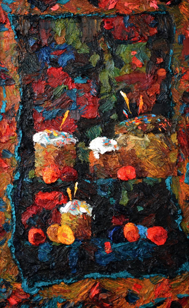 "Natură statică de Paști" by Едуард Леаху, 2019, 850x520mm, масло / холст