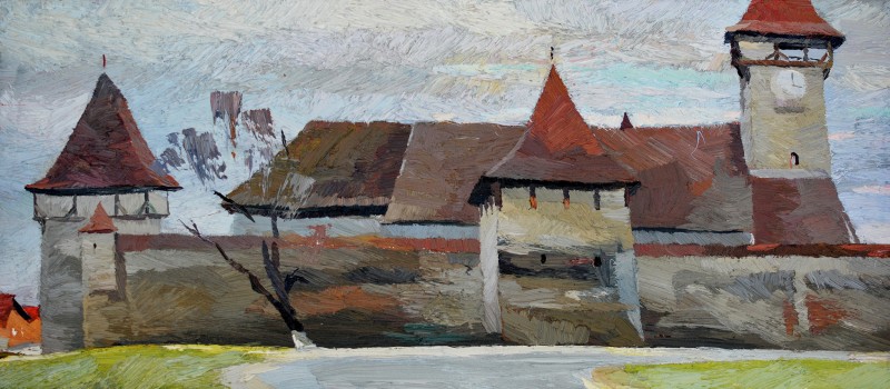 "Cincușor" by Anatol Ghimpu, 2013, 300x680mm, oil on canvas