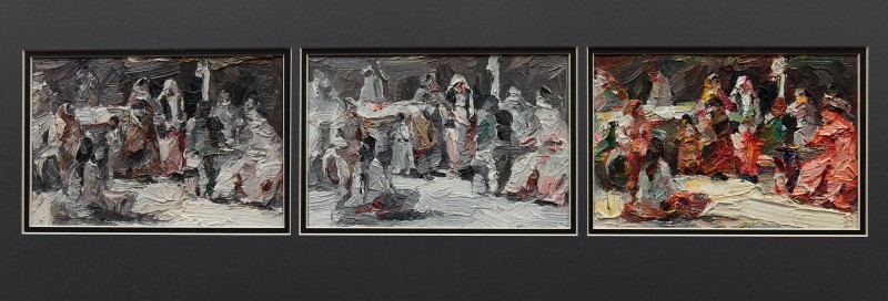 "Drawing. Long term" by Gheorghe Lisița, 220x520mm, Oil on paper