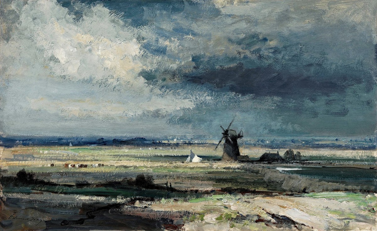 "Pictură. Mori de vânt" by Edward Seago