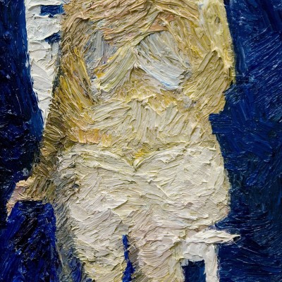 "Studiu. Nud" by Alexandra Clapatiuc, 2009, 400x200mm, ulei pe pânză