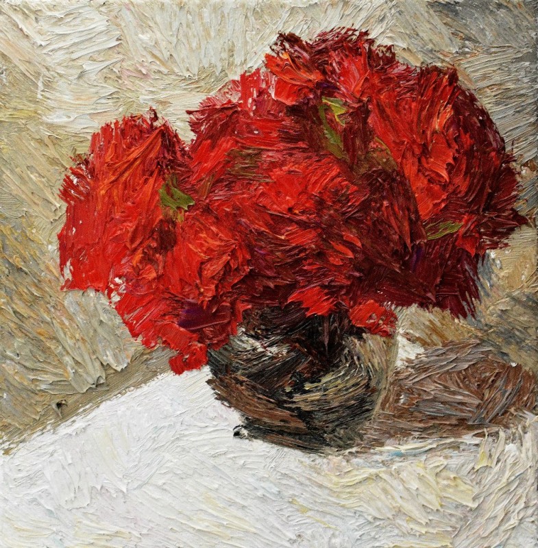 "Studiu. Natură statică cu flori" by Nicoleta Dabija, 2013, oil on canvas