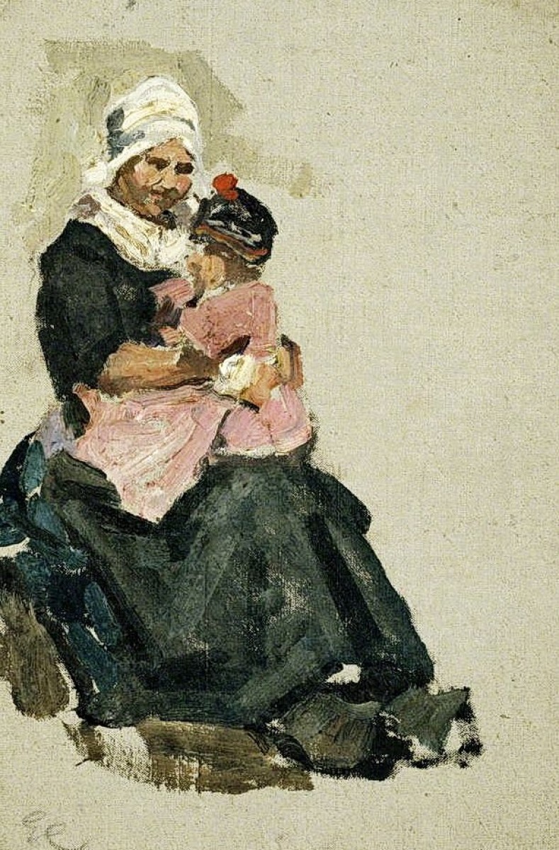 "Pictură. Oameni" by George Clausen