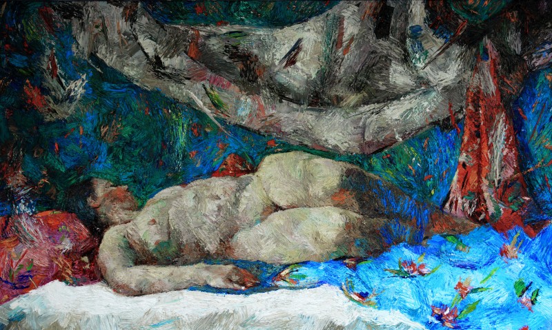 "Nud" by Кристина Демиан, 2016, 600x1000mm, масло / холст