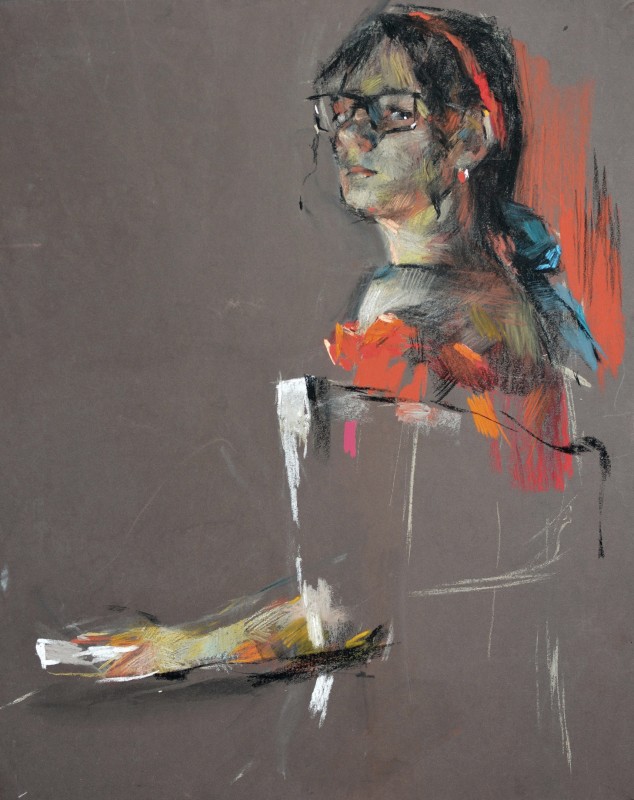 "Studiu" by Nina Apostol, 2020, 500x400mm, pastel on paper