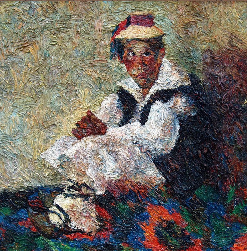 "Boy from Maramureș" by Nicoleta Stati, 2000, 950x950mm, oil on canvas