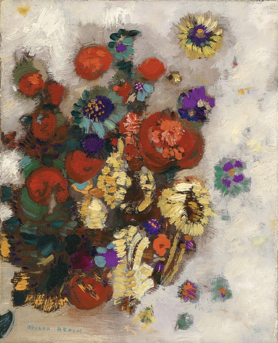 "Pictură. Flori" by Odilon Redon