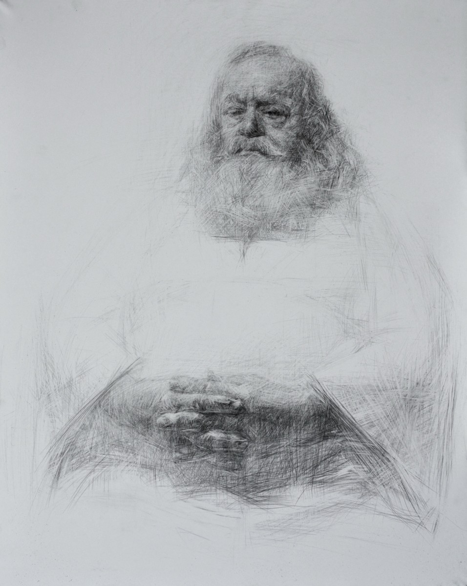 "Drawing. Portrait. Long term" by Eduard Leahu, 750x600mm, pencil on paper