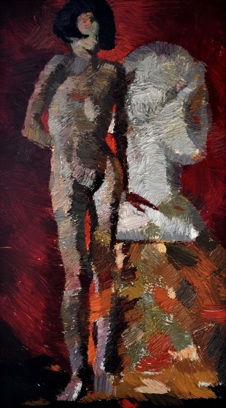 "Studiu. Nud" by Carolina Leagul, 2013, 520x300mm, ulei pe pânză
