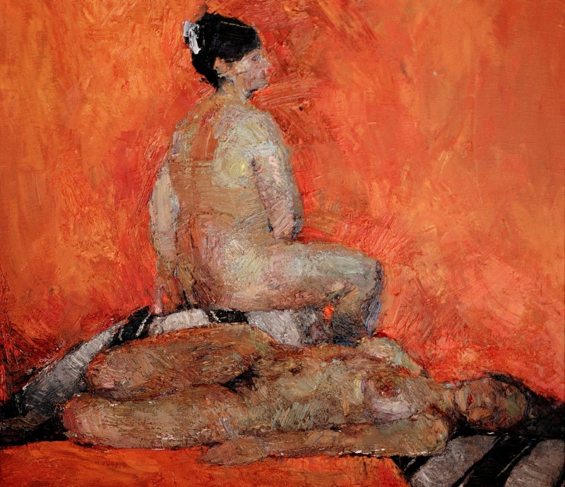 "Nud dublu" by Alexandru Untilov, 2015, 680x800mm, ulei pe pânză