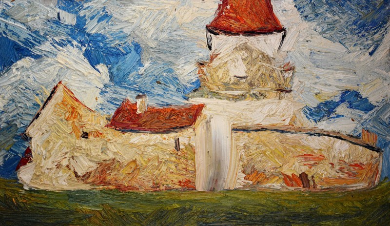 "Motiv. Transilvania" by Vlada Cibuc, 2015, 300x520mm, oil on canvas