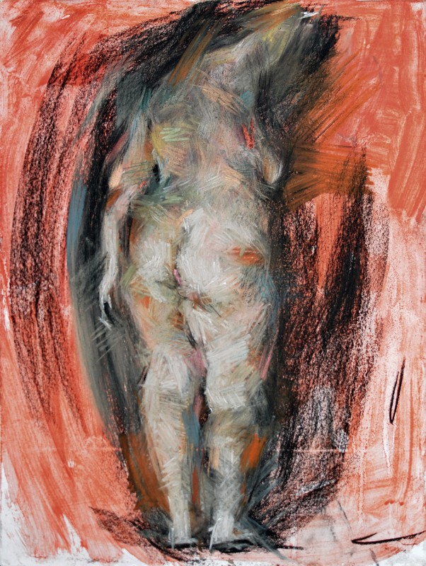 "Desen. Nud" by Nina Apostol, 400x300mm, pastel pe hârtie