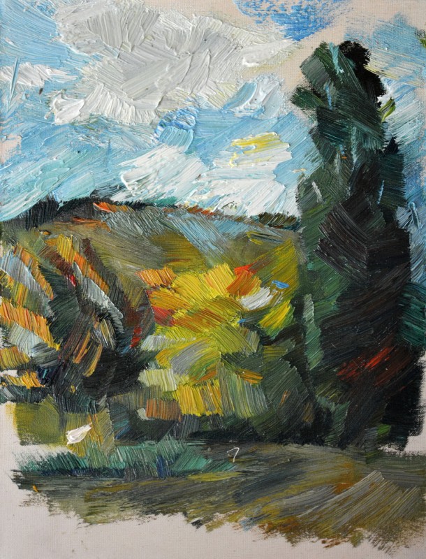 "Motiv. Oxentea" by Andriana Popodneac, 2017, 420x320mm, oil on canvas