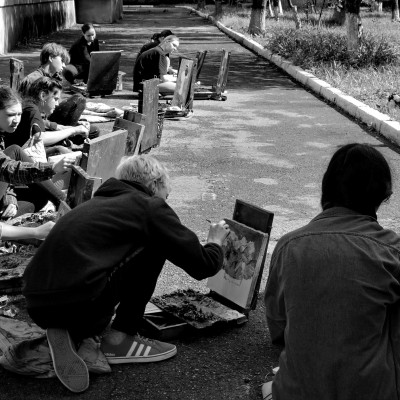 ... începutul practicii de pleinair de vară / clasa a VIII-a, a X-a și a XI-a. /