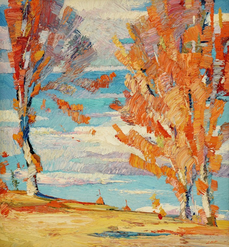 "Landscape" by Anatol Ghimpu, 2000, 680x620mm, oil on canvas