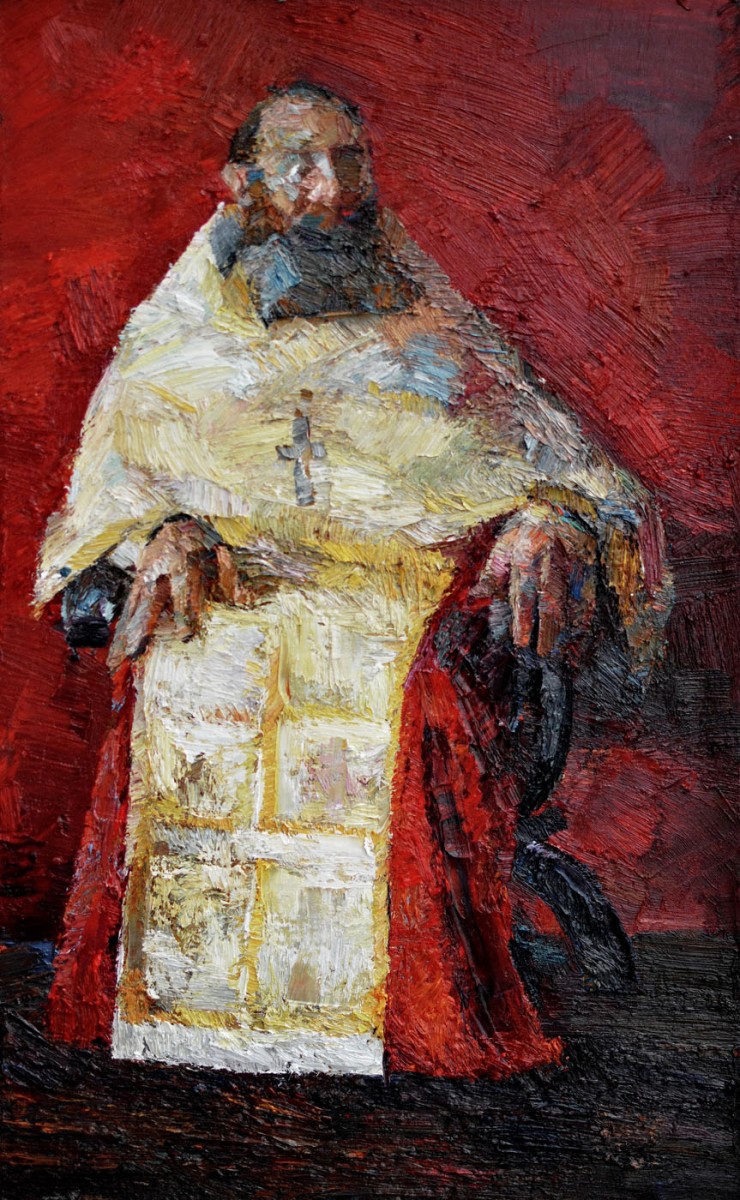 "Figură. Preot" by Vlada Cibuc, 2016, 840x520mm, ulei pe pânză